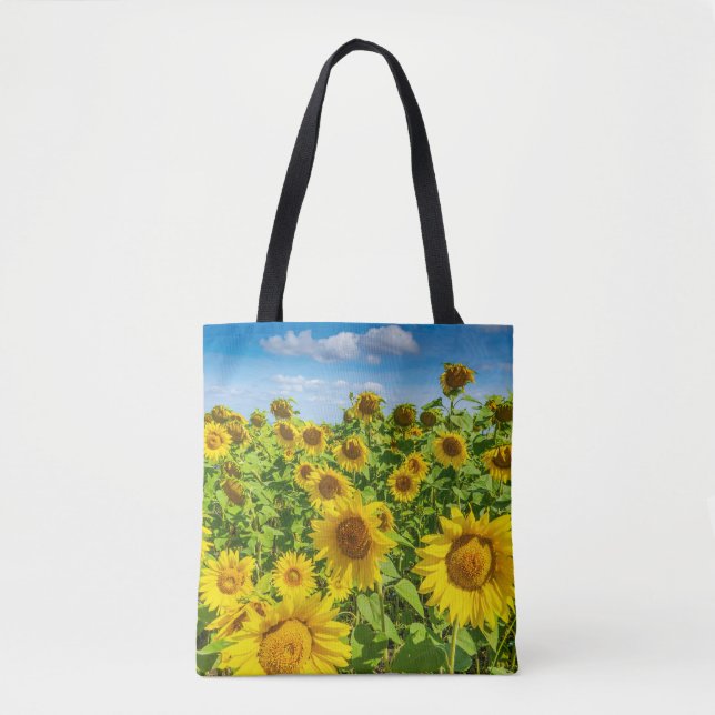 Sunflower field, summer sunny day. tote bag (Front)