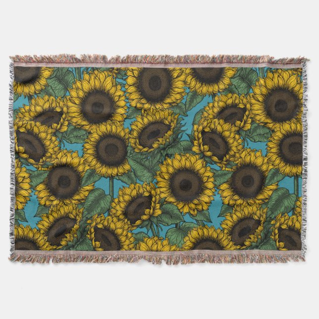 Sunflower field throw blanket (Front)