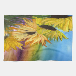 Sunflower Field Throw pillow from my artwork Kitchen Towel