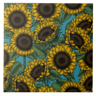 Sunflower field tile