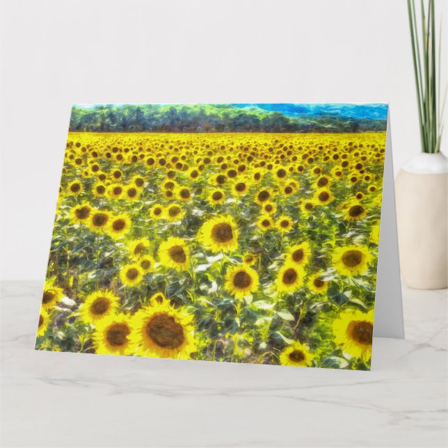 Sunflower Field Vincent Van Gogh Card (Front)
