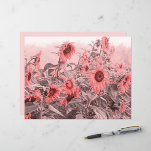 Sunflower Field Vintage Blush Pink Grey Decoupage