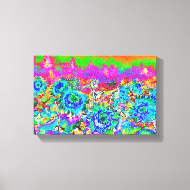 Sunflower Fields  - blue Canvas Print (Front)