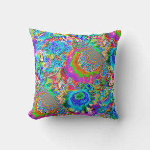 Sunflower Fields Forever - blue Throw Pillow