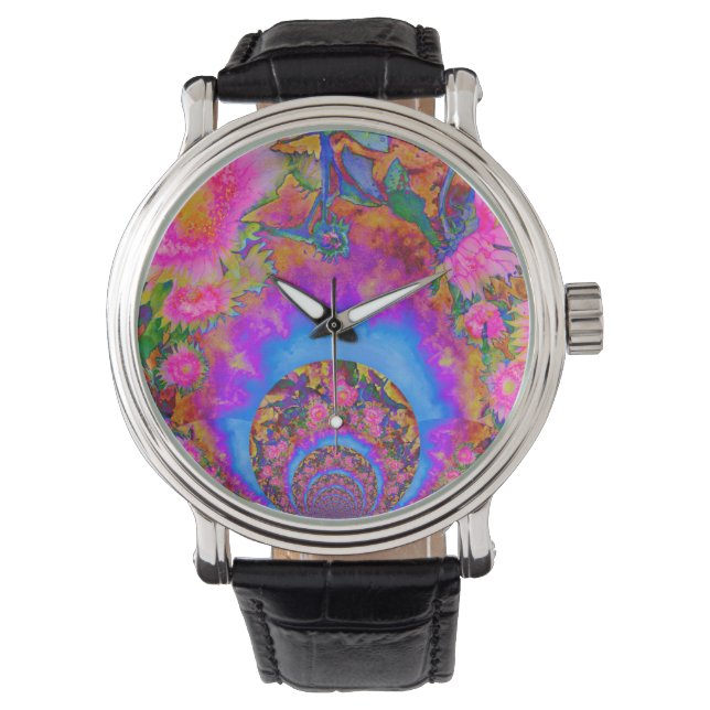 Sunflower fields forever mandala watch (Front)