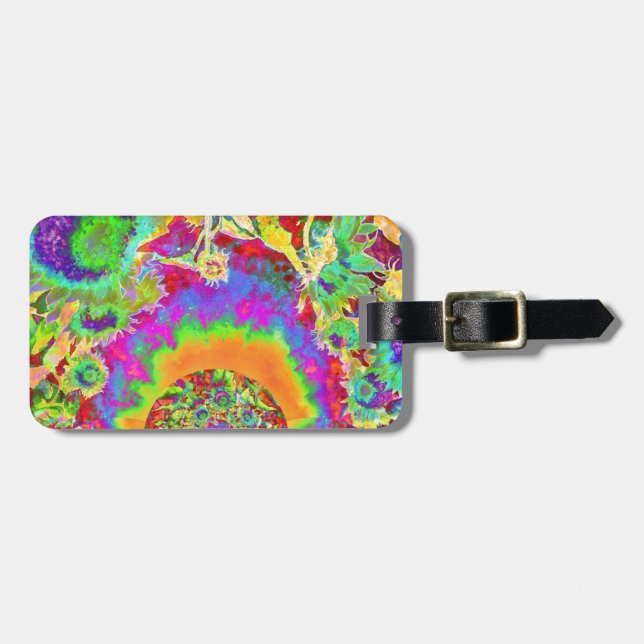 Sunflower Fields Forever - orange Luggage Tag (Front Horizontal)