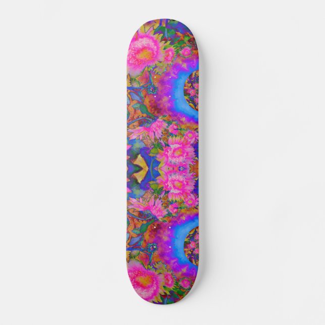 Sunflower fields forever -pink skateboard (Front)