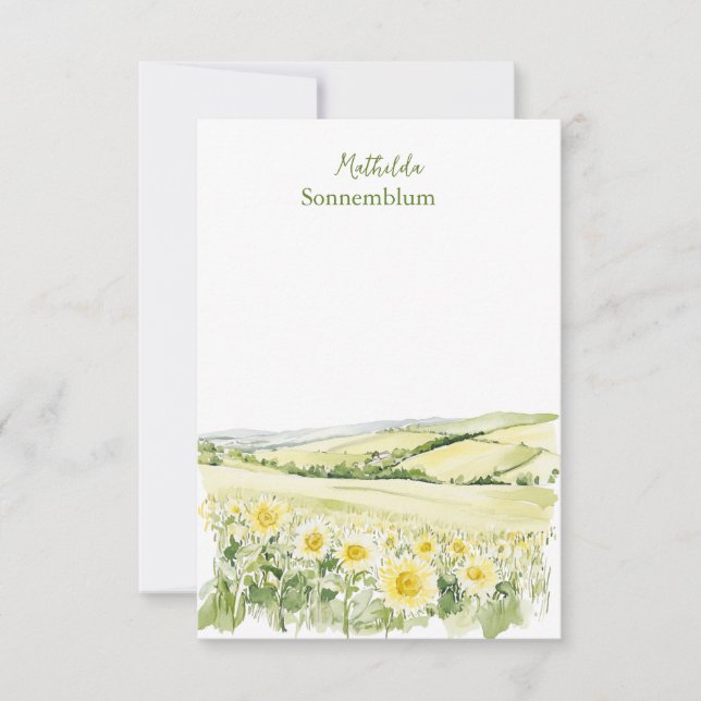 Sunflower Fields Landscape Card (Front)