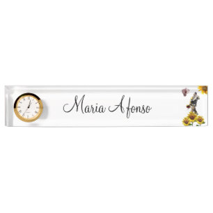 Sunflower Fireman Desk Nameplate