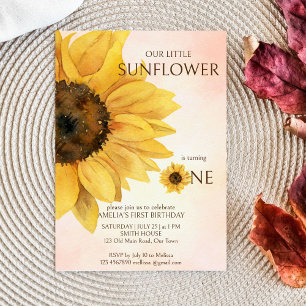 Sunflower first birthday little sunshine template