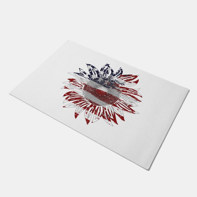 Sunflower flag  doormat (Angled)