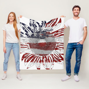 Sunflower flag  fleece blanket