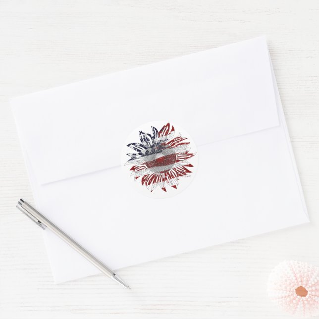 Sunflower flag sticker (Envelope)