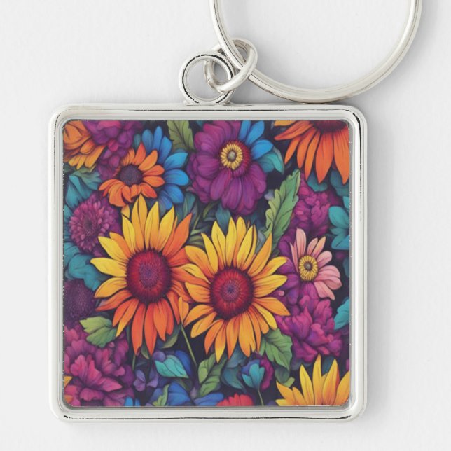 Sunflower Floral #212 - Keychain (Front)