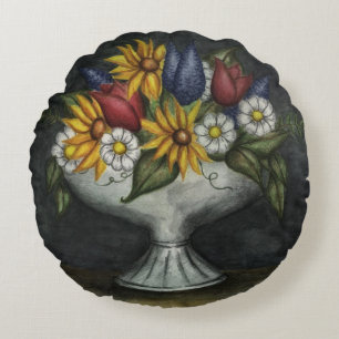 Sunflower Floral Antique Vintage Decoration Pillow