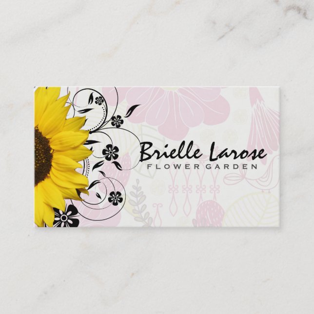 Sunflower | Floral Background Business Card (Front)