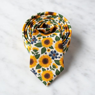 Sunflower Floral Bold Cottage Garden Tie