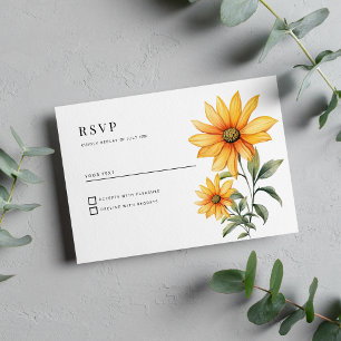 Sunflower floral botanical summer RSVP Invitation
