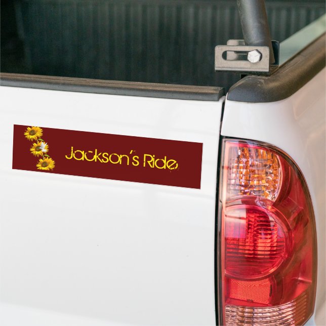 Sunflower Floral Bumper Sticker (On Truck)