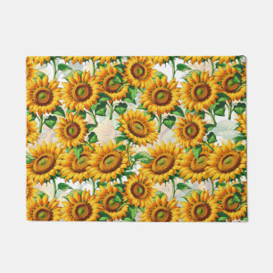 Sunflower Floral Cottagecore Pattern Doormat
