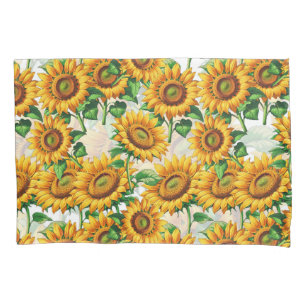 Sunflower Floral Cottagecore Pattern Pillowcase