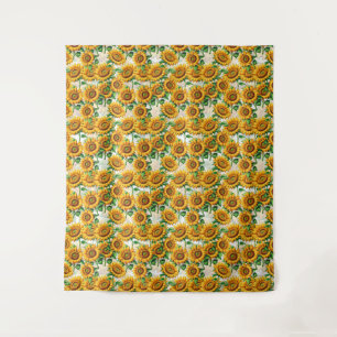 Sunflower Floral Cottagecore Pattern Tapestry