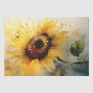 Sunflower Floral Decoupage Watercolor Tissue Paper