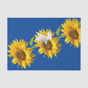 Sunflower Floral Dove Tissue Paper