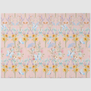 Sunflower Floral Easter Blue Butterfly Decoupage Tissue Paper