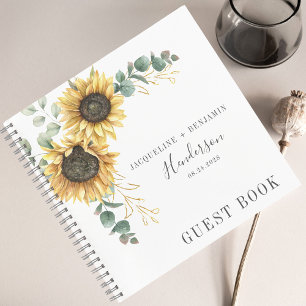 Sunflower Floral Eucalyptus Mariage livre d'hôtes
