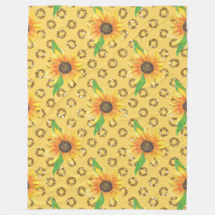 Sunflower Floral Express Fleece Blanket