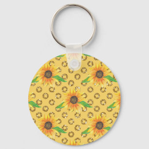 Sunflower Floral Express Keychain