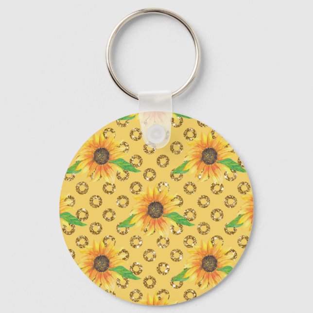 Sunflower Floral Express Keychain (Front)