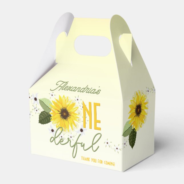 Sunflower Floral Favor Box (Front Side)