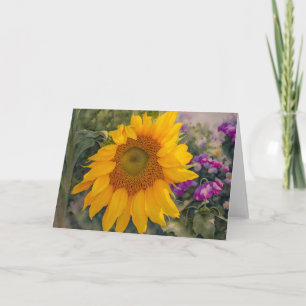 Sunflower Floral Garden Art Note Card