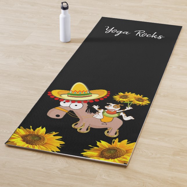 Sunflower Floral Horse Yoga Mat (In Situ)