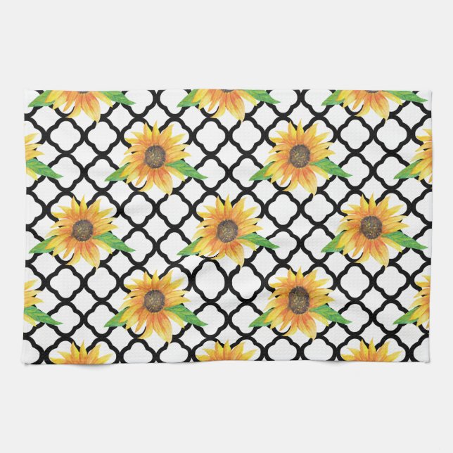 Sunflower Floral Meaning Kitchen Towel (Horizontal)