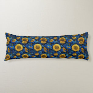 Sunflower Floral Modern Farmhouse Romantic Bed Body Pillow