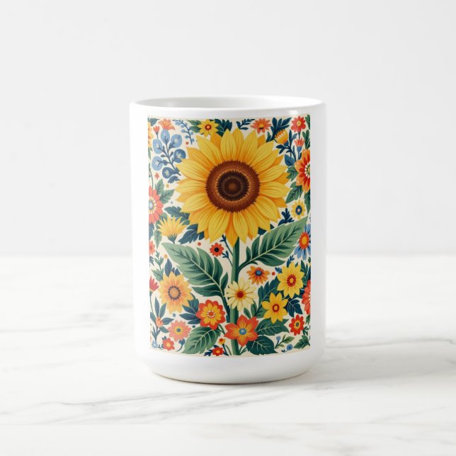 Sunflower floral mug (Center)