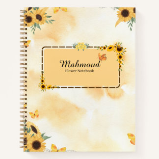 Sunflower Floral Notebook – Personalized Flower Jo