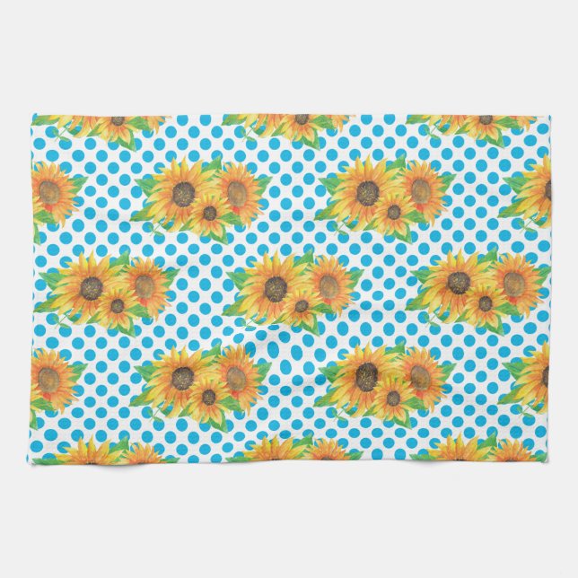 Sunflower Floral Outfits Kitchen Towel (Horizontal)