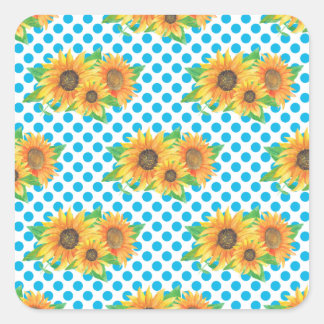 Sunflower Floral Outfits Square Sticker