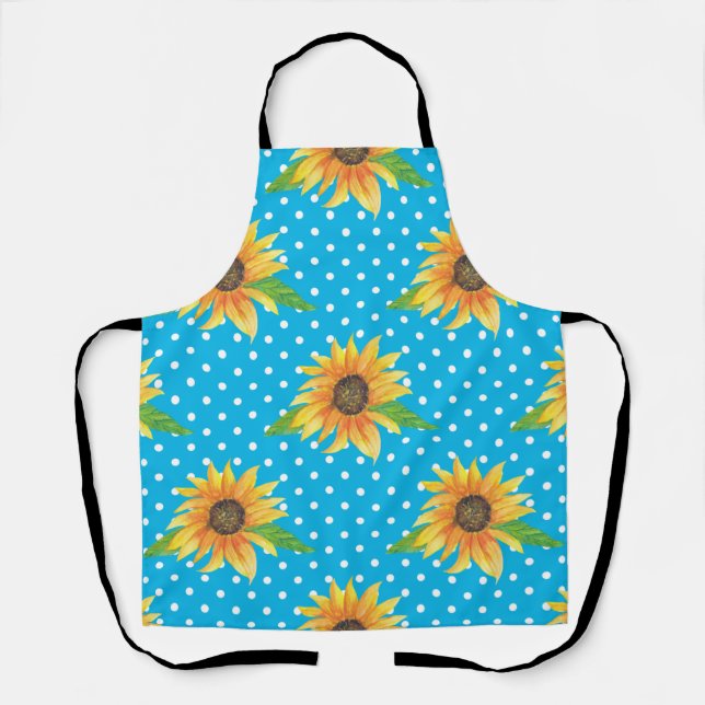 Sunflower Floral Outline Apron (Front)