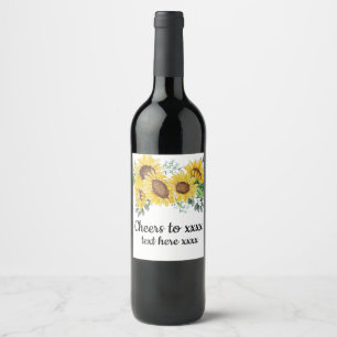 sunflower, floral party label