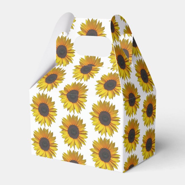 Sunflower Floral Pattern Favor Box (Front Side)