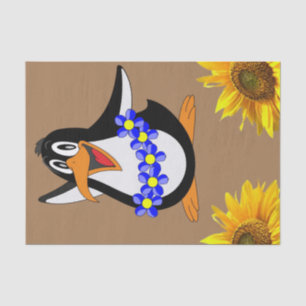 Sunflower Floral Penguin Tissue Paper