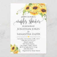 Sunflower floral romantic boho chic couples shower