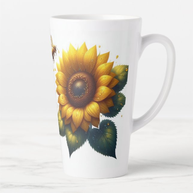 Sunflower Floral Summer  Latte Mug (Right)