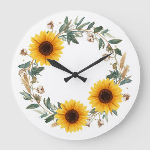 Sunflower Floral Wall Clock