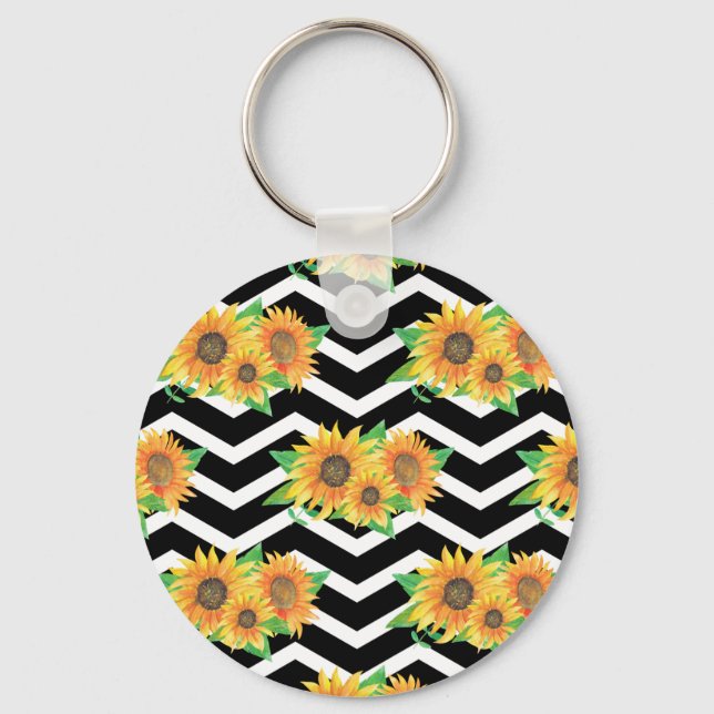 Sunflower Floral Wreath Keychain (Front)